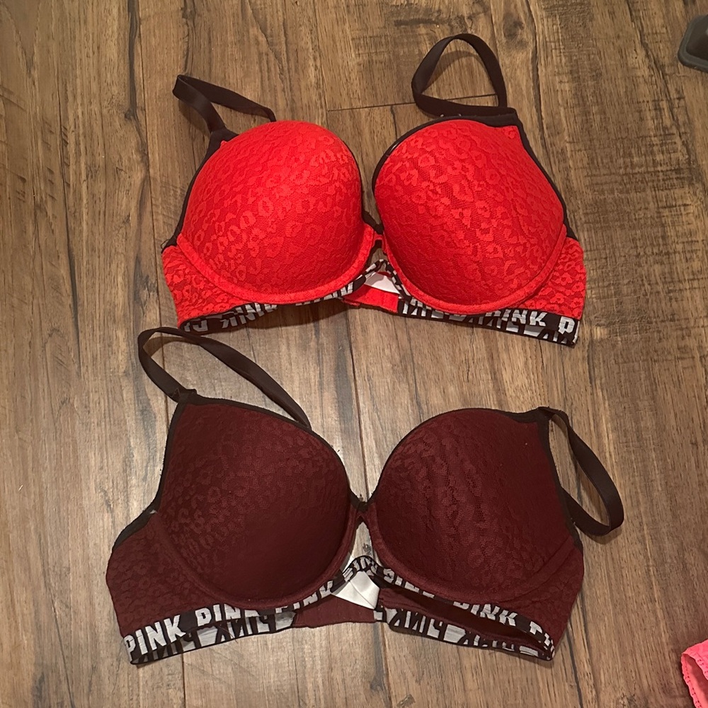 Set of 2 Victoria Secret Pink Wear Everywhere Push Up Bras